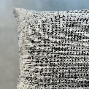 Handwoven Boucle Linen cushion in natural and black color 50x35cm