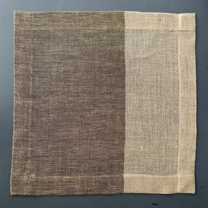 Linen napkin in natural and anthracite color 50x50cm