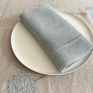 Handwoven Linen napkin Transparent in light blue gray color 50x50cm