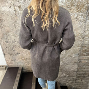 Linen coat in dark gray