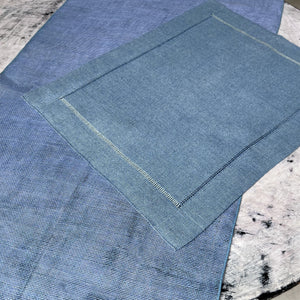 Linen placemat in denim blue 50x40 cm