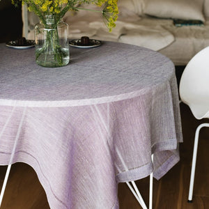 Linen tablecloth in violet 180x180 cm