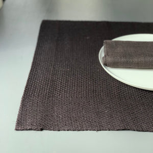 Linen placemat in dark brown 50x40 cm