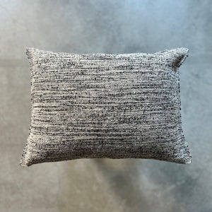 Handwoven Boucle Linen cushion in natural and black color 50x35cm
