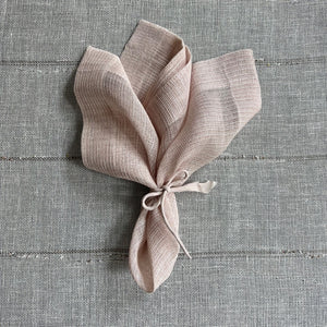 Handwoven semi-sheer napkin from linen and viscose "Tr Mix" in powder pink 50x50 cm