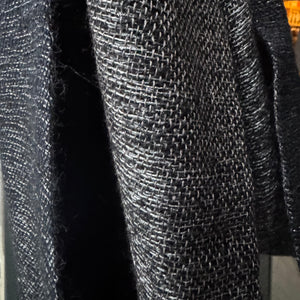 Double layer cashmere scarf in black and gold 36x180 cm