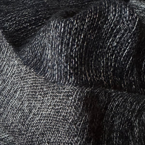 Double layer cashmere scarf in black and gold 36x180 cm