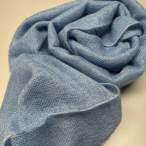 Double layer cashmere scarf in light blue 35x180 cm