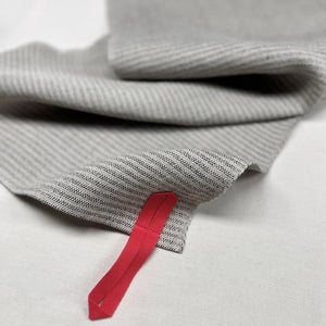 Handwoven linen kitchen towel in natural 40x70 cm with a red hanging loop