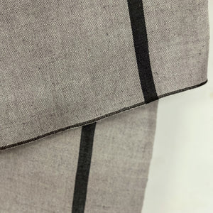 Handwoven Linen kitchen towel in light gray with dark line 45x78cm