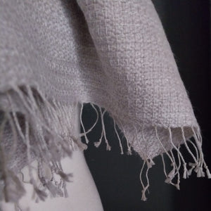 Linen mohair scarf Tinita White and black 50x200 cm