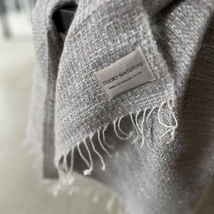 Linen mohair scarf Tinita in silver 50x200 cm