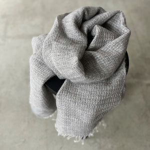 Linen mohair scarf Tinita in gray 50x200 cm