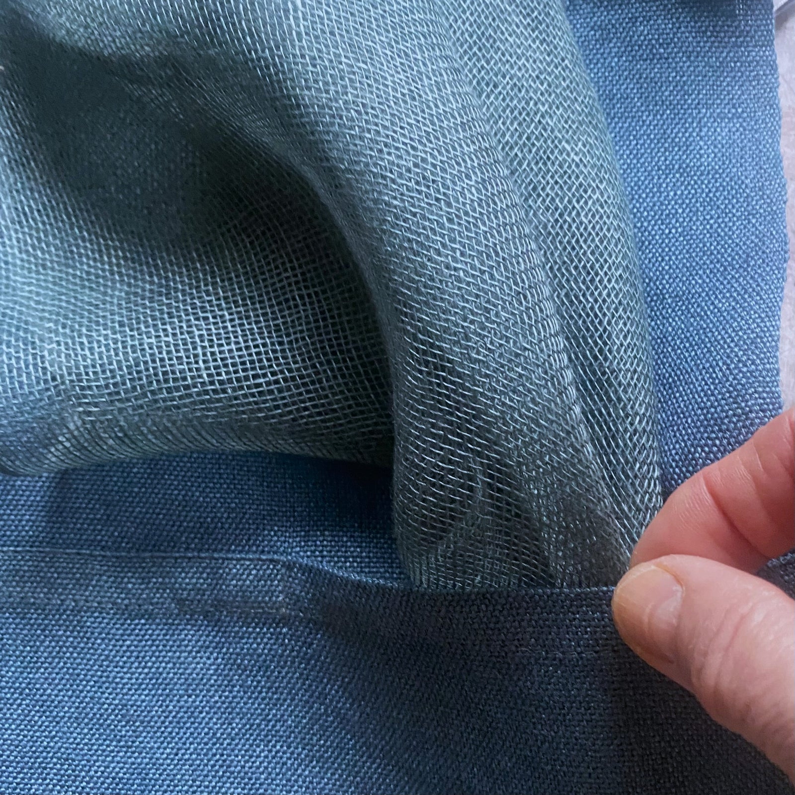 A two-piece bluish Linen Placemat set 50x37 cm