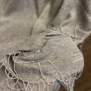 Linen cashmere throw in gray 135x200