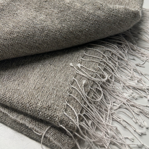 Linen cashmere throw in gray 135x200