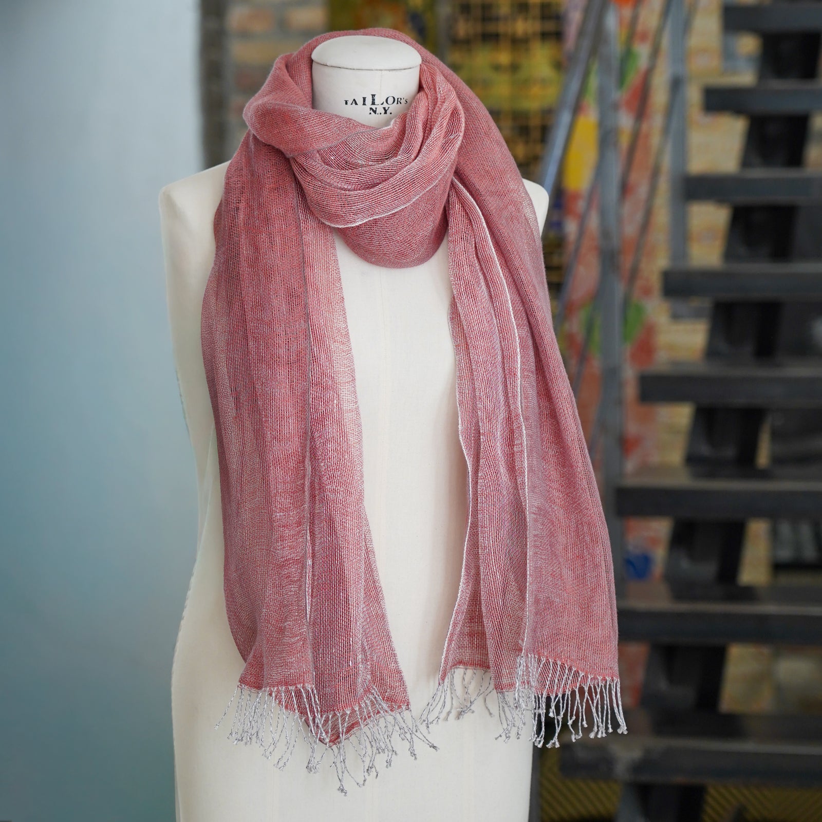 Double layer linen scarf