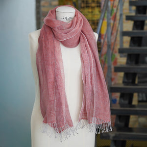 Double layer linen scarf