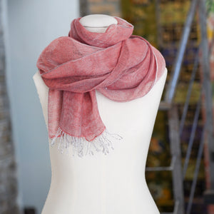 Double layer linen scarf