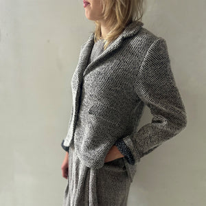 Handcrafted Women's boucle linen jacket with silk lining