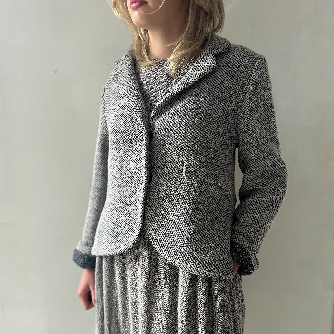 Handcrafted Women's boucle linen jacket with silk lining