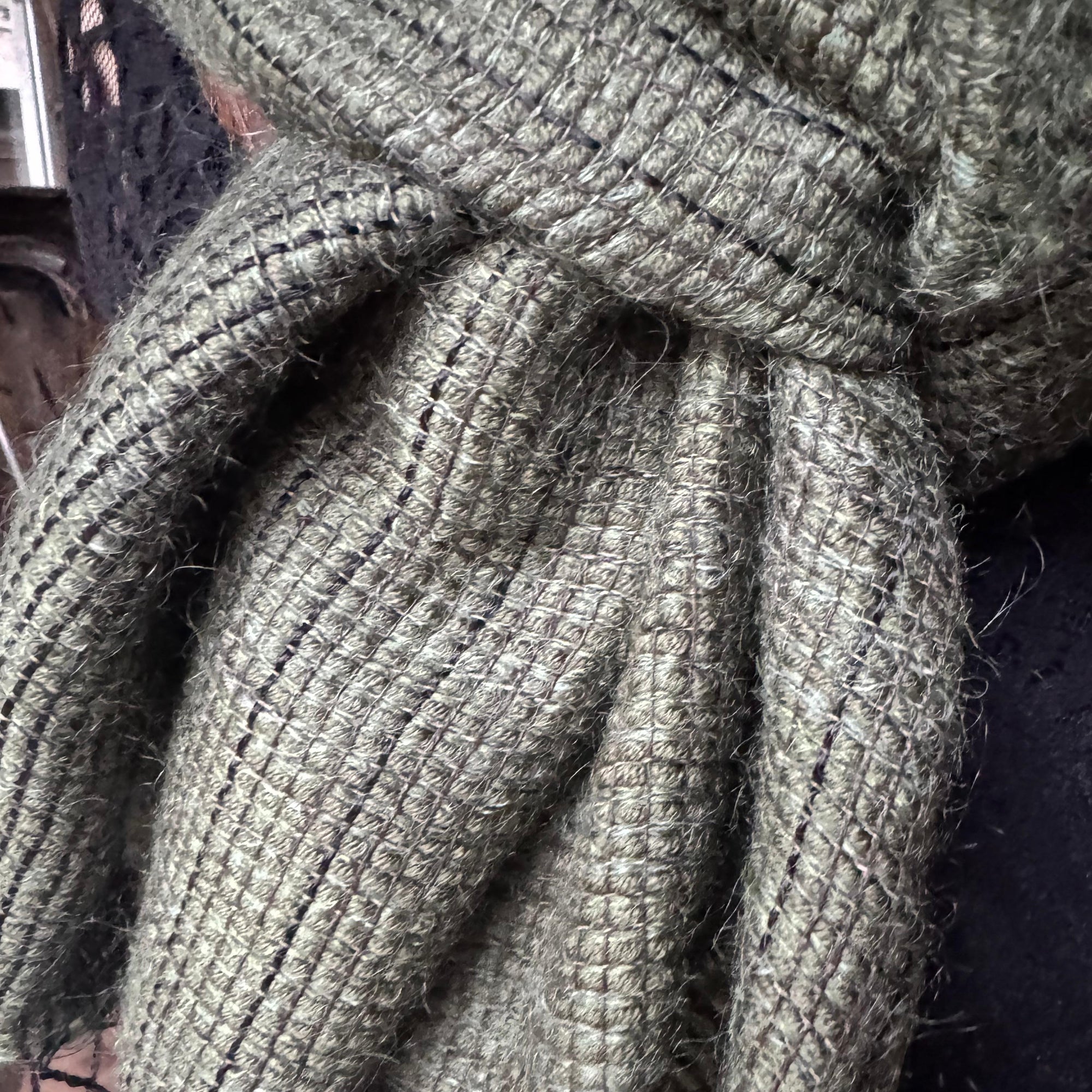 Linen mohair scarf 50x180cm in green