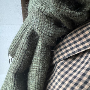 Linen mohair scarf 50x180cm in green