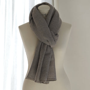 Silk mohair scarf in taupe grey 80x220 cm