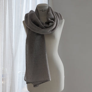 Silk mohair scarf in taupe grey 80x220 cm