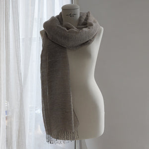 Cashmere scarf in mist camel 80x220 cm