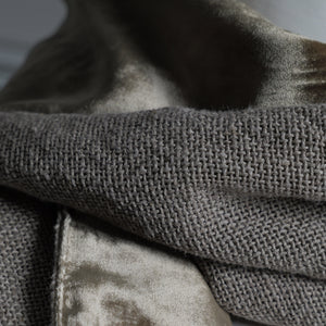 Linen velvet scarf 45 x 200 cm, golden/beige
