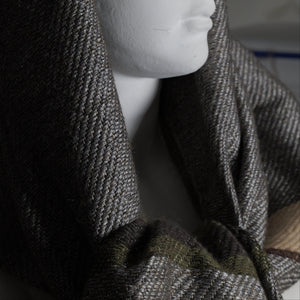 Wool linen scarf, 70x200 cm, metallic