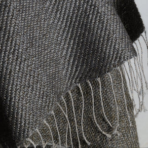 Wool linen scarf, 70x200 cm, metallic