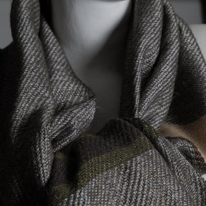 Wool linen scarf, 70x200 cm, metallic
