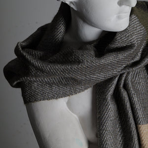Wool linen scarf, 70x200 cm, metallic