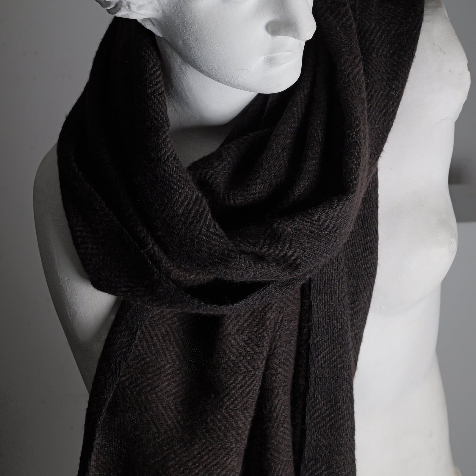 Cashmere scarf Trinis, 70x200 cm, dark brown