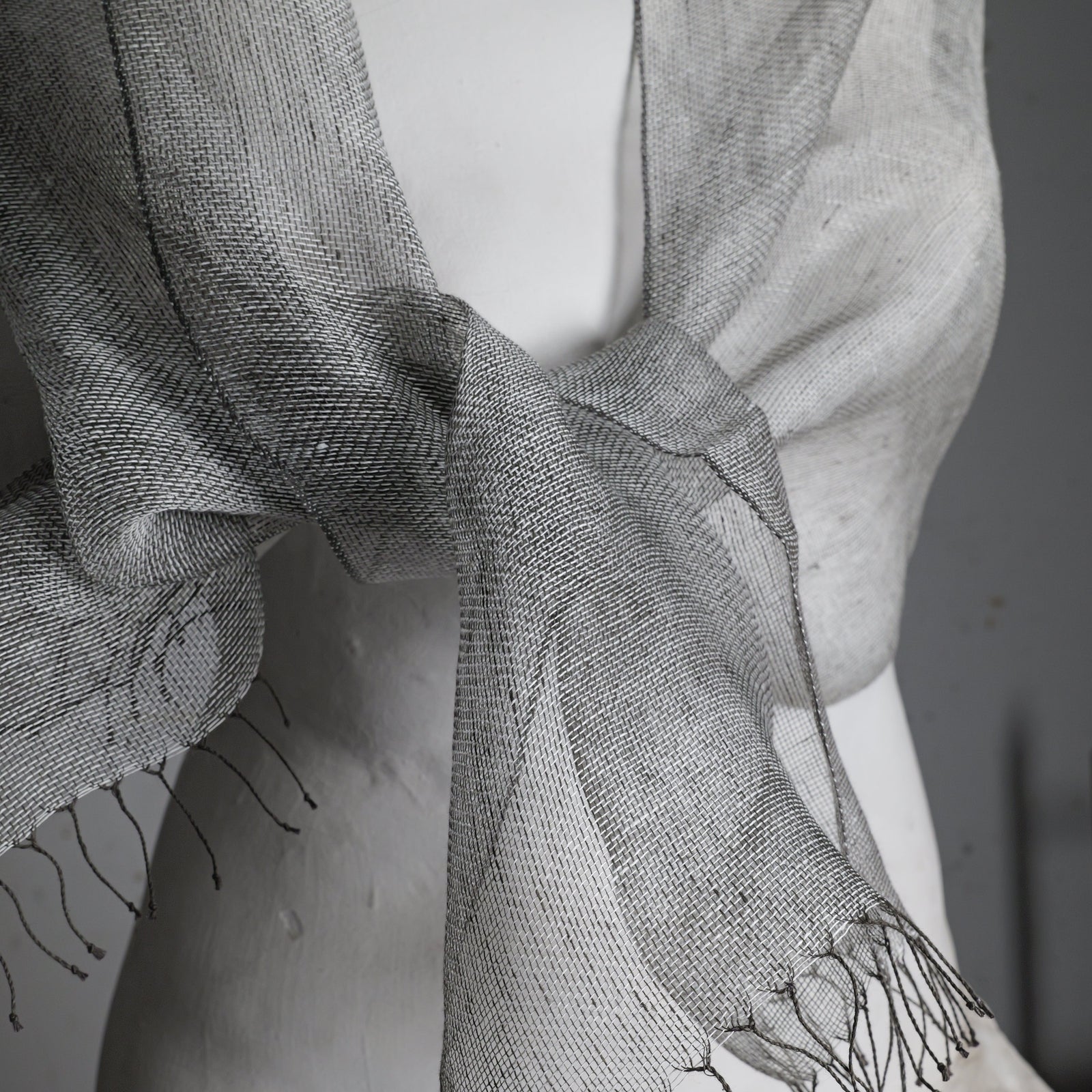 Linen scarf, Tinita, 50x200 cm, gray