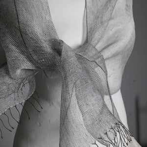 Linen scarf, Tinita, 50x200 cm, gray