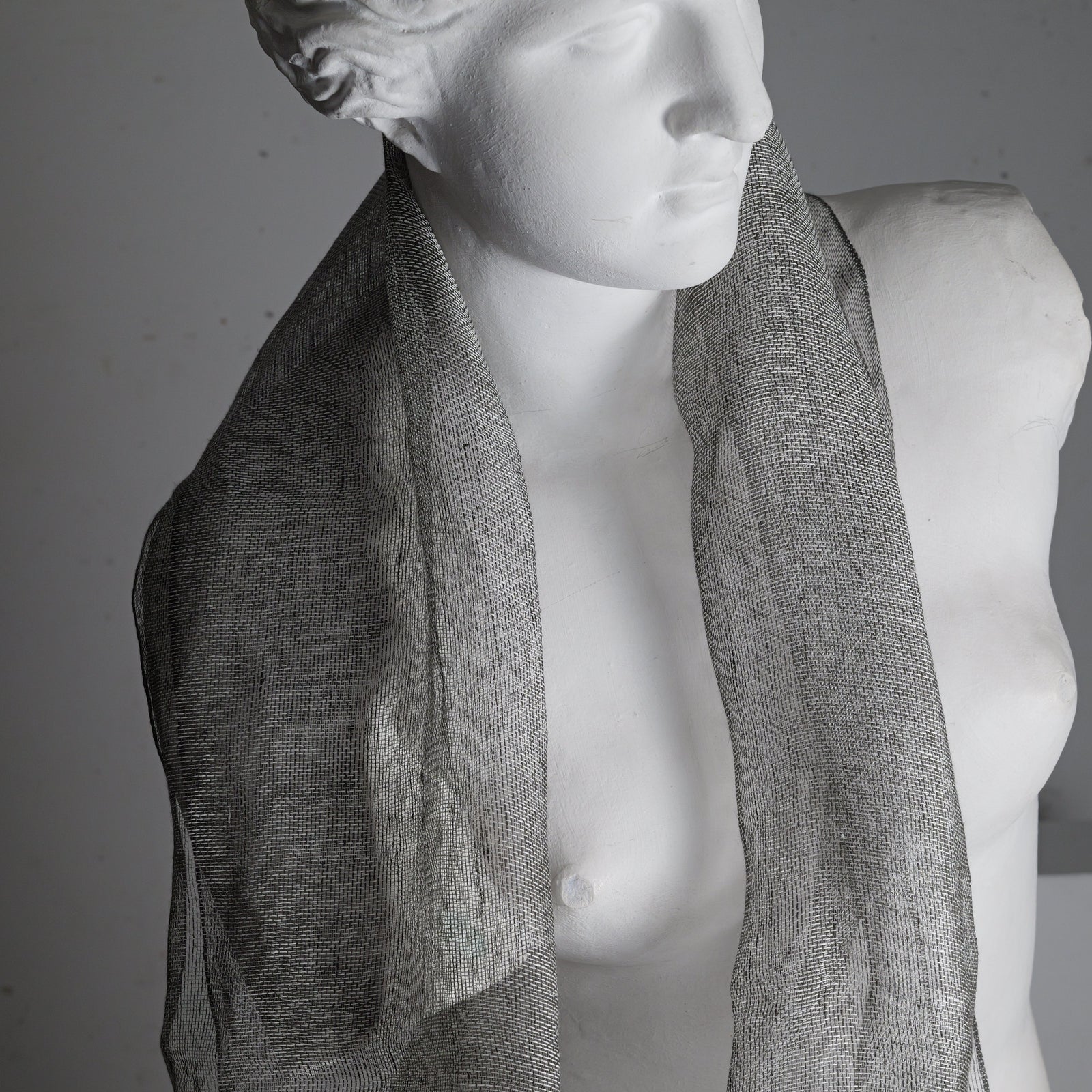 Linen scarf, Tinita, 50x200 cm, gray