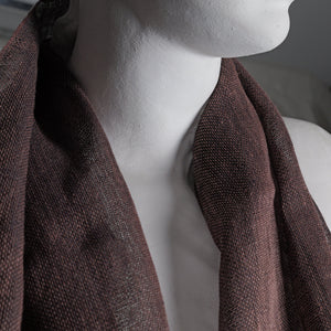 Linen scarf, 60x210 cm, chocolate colour