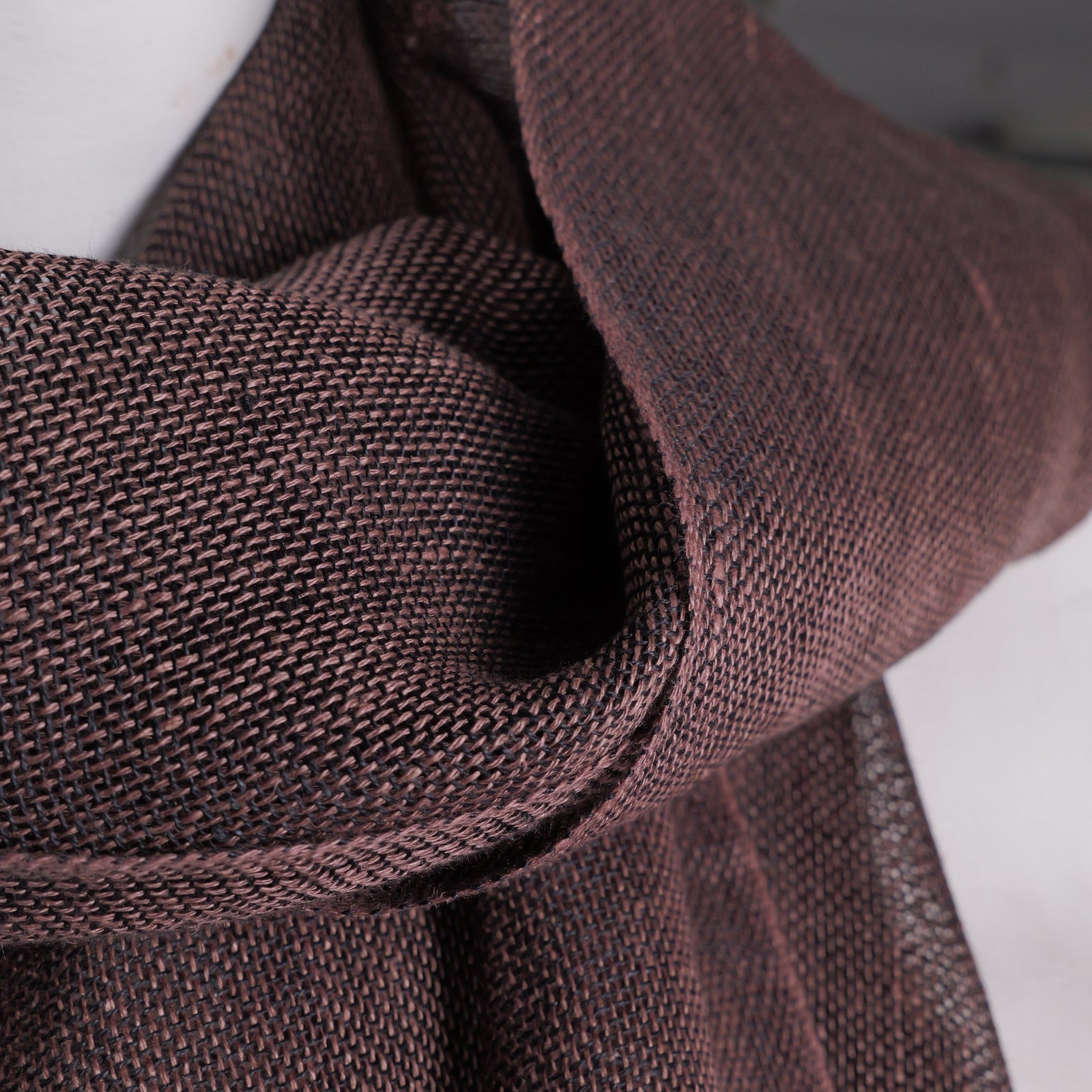 Linen scarf, 60x210 cm, chocolate colour