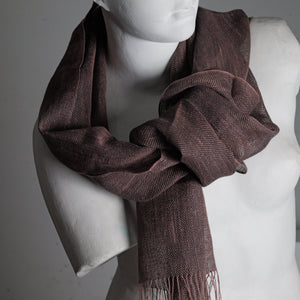 Linen scarf, 60x210 cm, chocolate colour