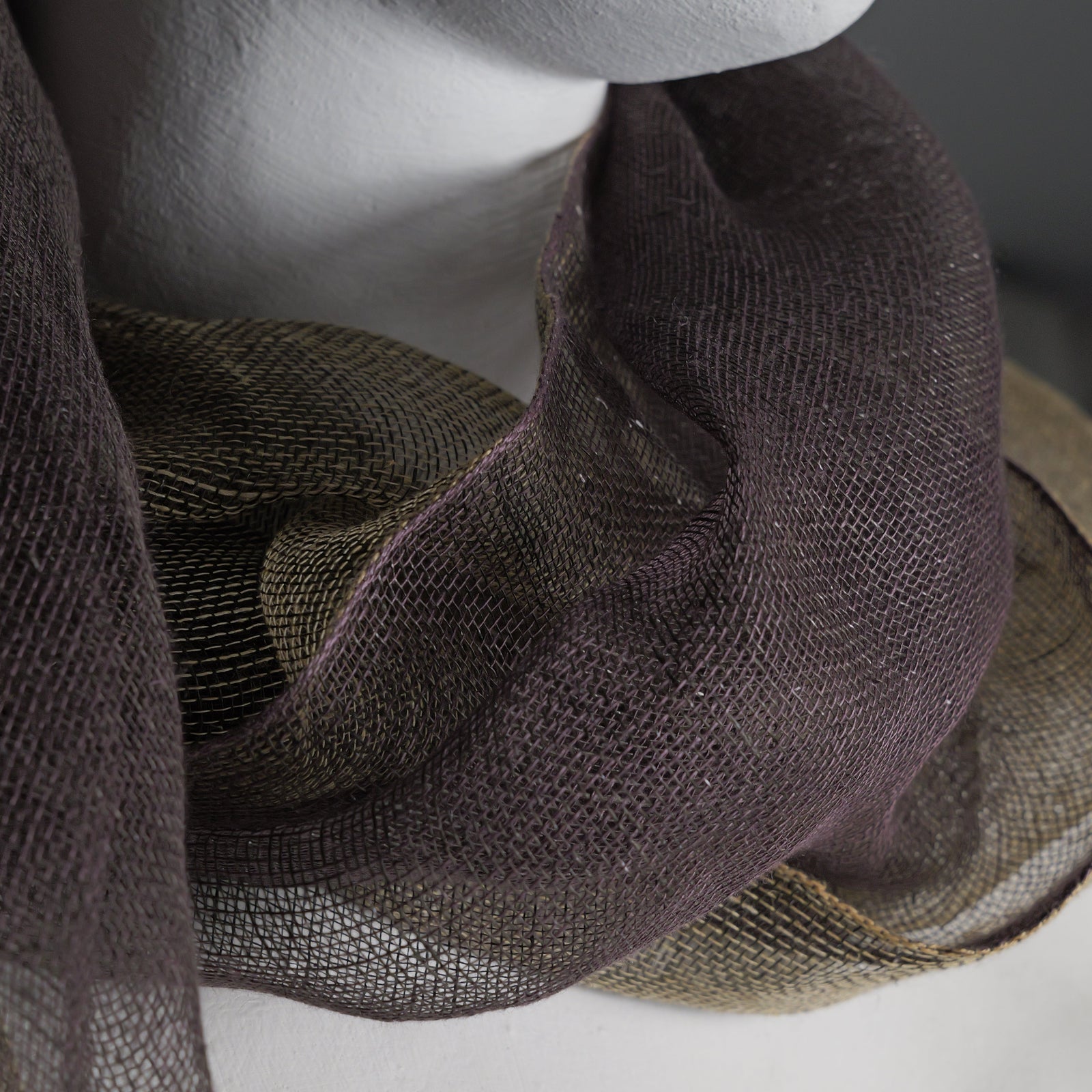 Linen scarf, Double tinita, 50x200 cm, grape