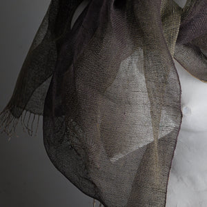 Linen scarf, Double tinita, 50x200 cm, grape