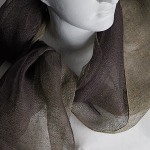 Linen scarf, Double tinita, 50x200 cm, grape