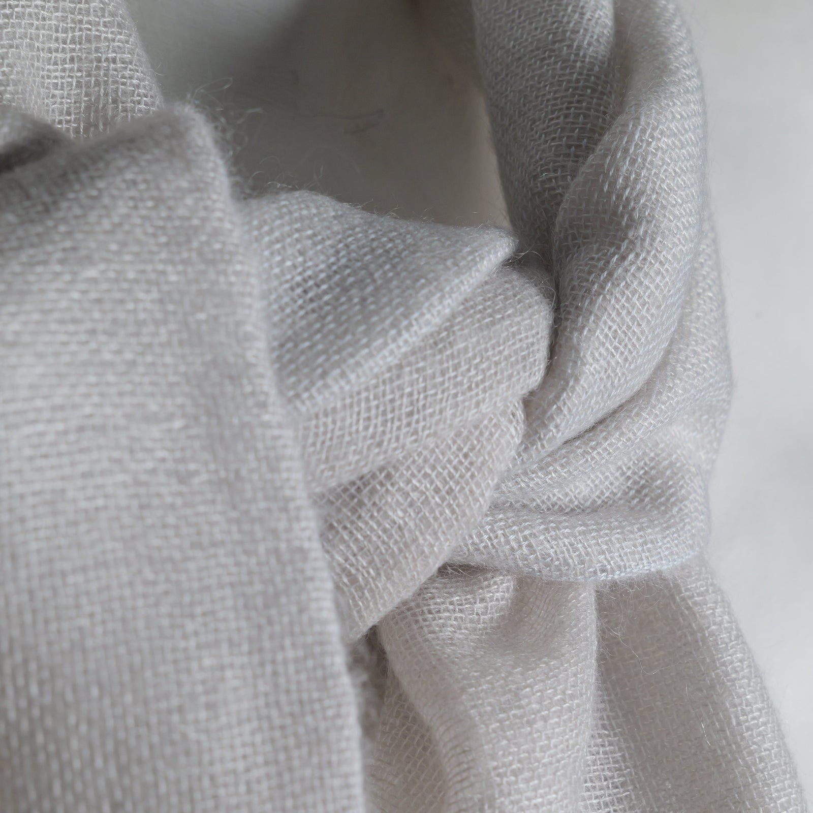 Cashmere mohair scarf, Double, 35x180 cm, light gray