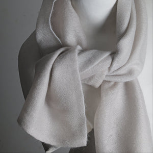 Cashmere mohair scarf, Double, 35x180 cm, light gray