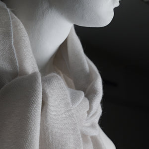Cashmere mohair scarf, Double, 35x180 cm, light gray
