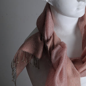 Cashmere mohair scarf, Double, 37x200 cm, dusty rose
