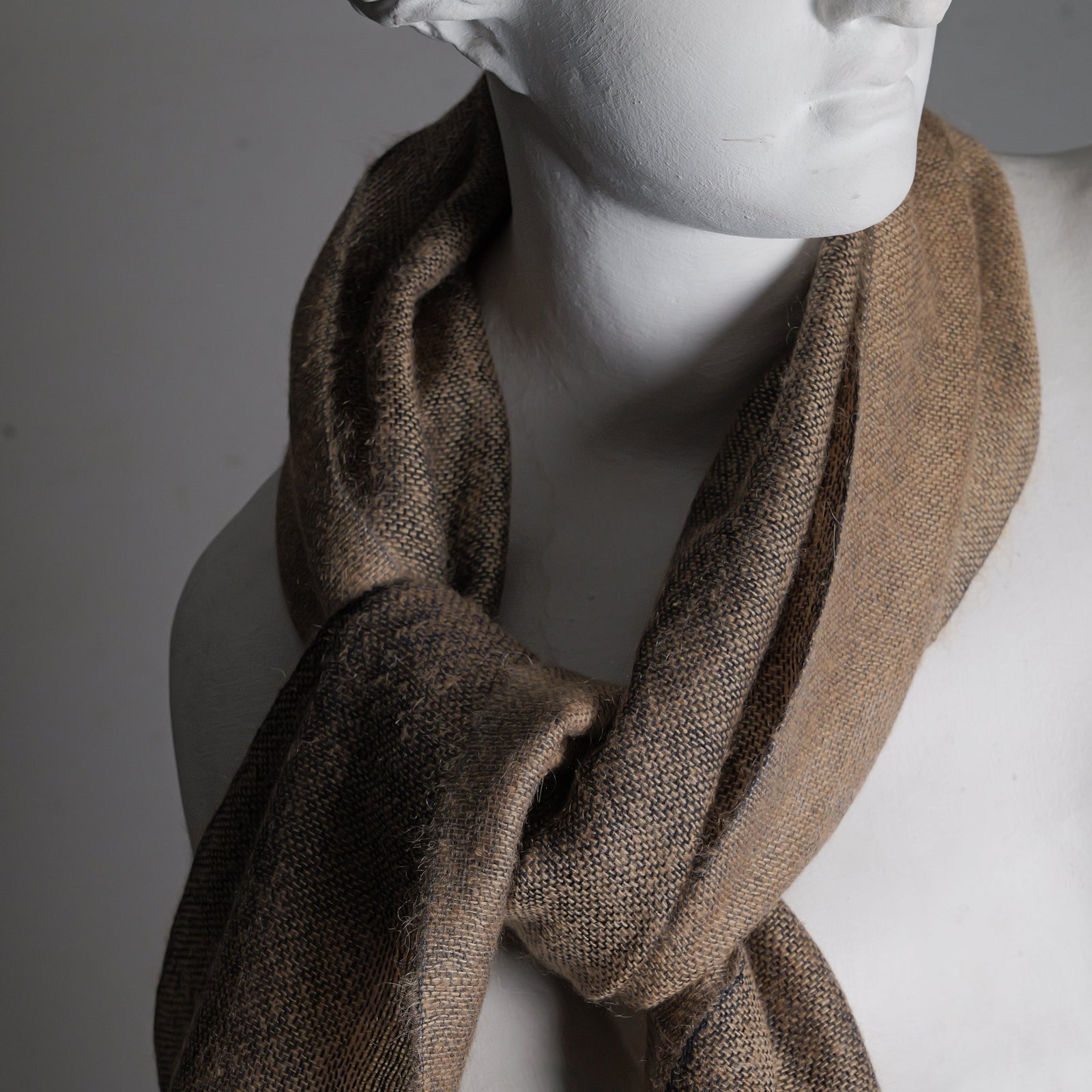 Cashmere mohair scarf, Double, 36x180 cm, camel